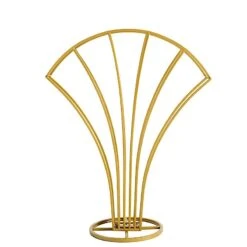 32" Scalloped Fan Metal Flower Display Stand Table Centerpiece - Gold