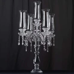 32" Tall 5 Arm Crystal Glass Candelabra Hurricane Taper Candle Holder - Clear 13 32" Tall 5 Arm Crystal Glass Candelabra Hurricane Taper Candle Holder - Clear -Optimal Home Decoration 32 tall 5 arm crystal glass candelabra hurricane taper candle holder clear chdlr glas 019 28394472931391