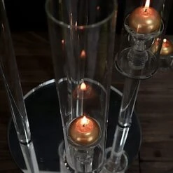 32" Tall 5 Arm Crystal Glass Round Candelabra Taper Candle Holder - Clear 16 32" Tall 5 Arm Crystal Glass Round Candelabra Taper Candle Holder - Clear -Optimal Home Decoration 32 tall 5 arm crystal glass round candelabra taper candle holder clear chdlr cand 030r 5 clr 30100250001471