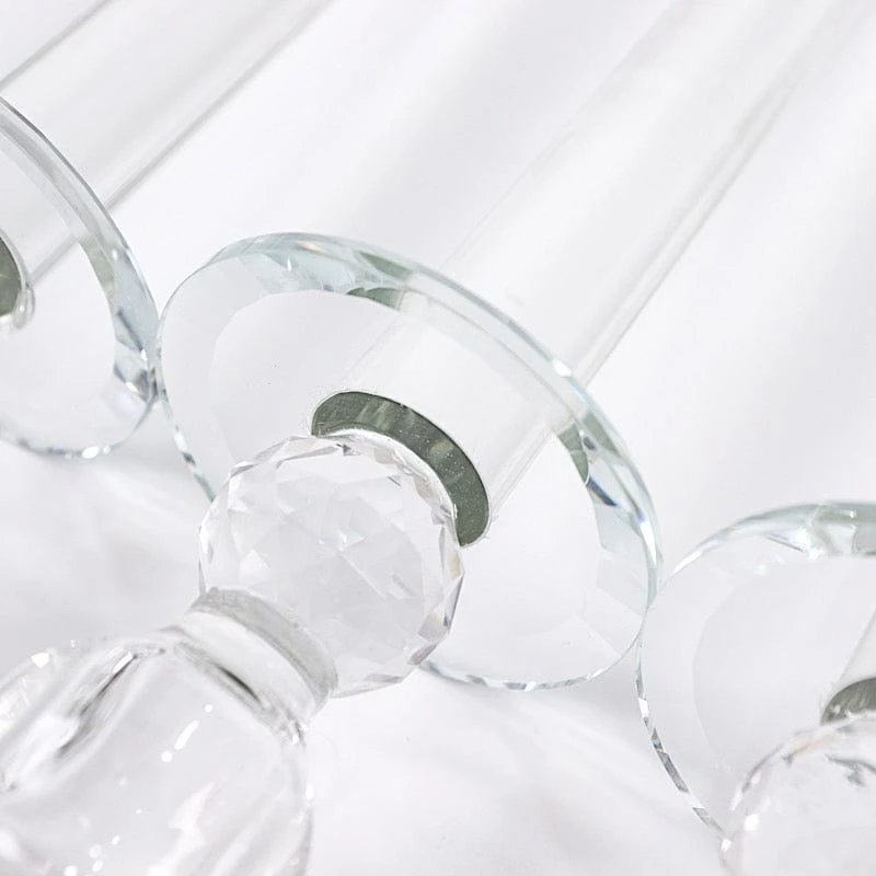 32" Tall 5 Arm Crystal Glass Round Candelabra Taper Candle Holder - Clear 7 32" Tall 5 Arm Crystal Glass Round Candelabra Taper Candle Holder - Clear - Image 5