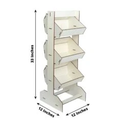 Optimal Home Decoration -Optimal Home Decoration 33 stand 3 tier laser cut wood cupcake dessert display rack natural cake wod014 l nat 30788523720767