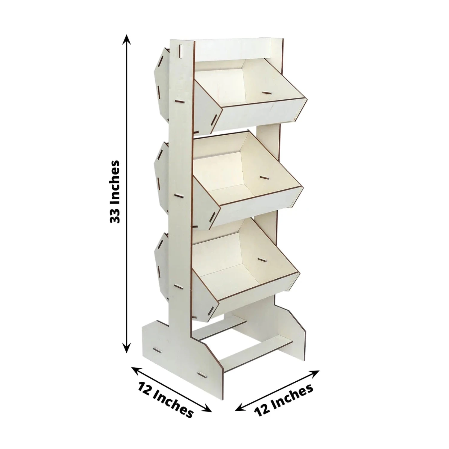 33" Stand 3 Tier Laser Cut Wood Cupcake Dessert Display Rack - Natural 4 33" Stand 3 Tier Laser Cut Wood Cupcake Dessert Display Rack - Natural - Image 2