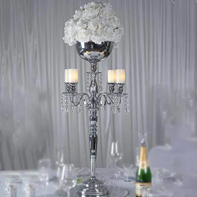 33" Tall Metal Candelabra Candle Holder Centerpiece 5 33" Tall Metal Candelabra Candle Holder Centerpiece - Image 3