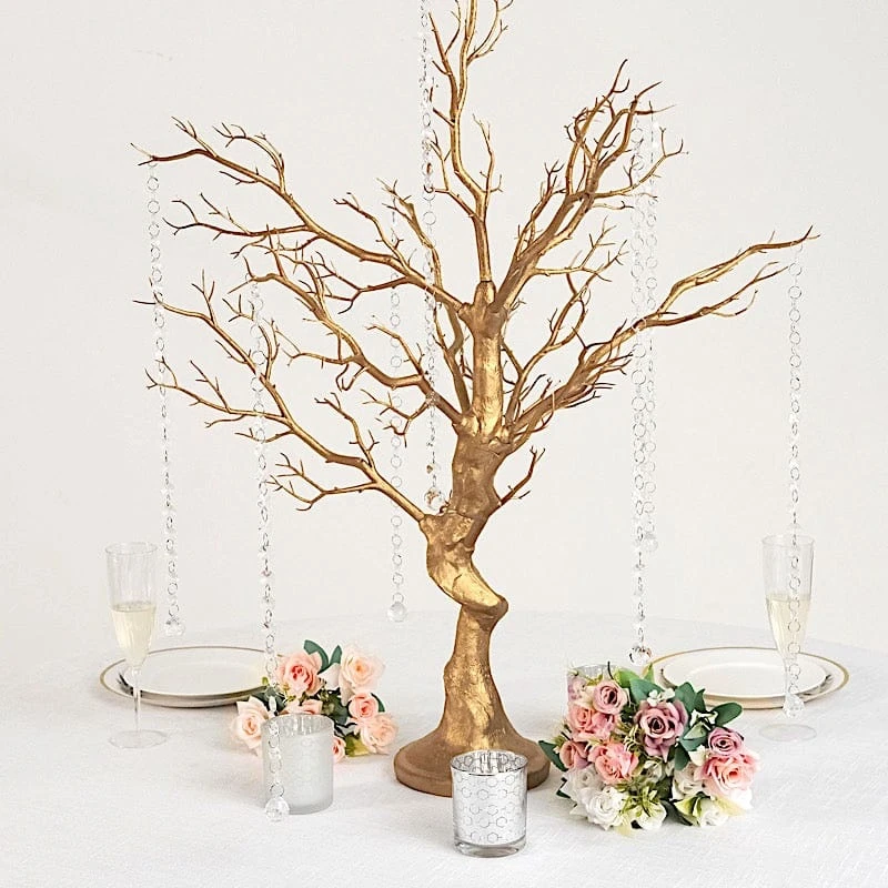 34 " Metallic Manzanita Tree With Acrylic Bead Chains Centerpieces 5 34 " Metallic Manzanita Tree With Acrylic Bead Chains Centerpieces - Image 3