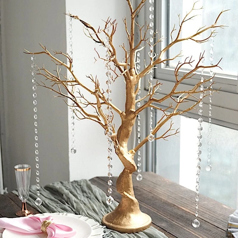 34 " Metallic Manzanita Tree With Acrylic Bead Chains Centerpieces 8 34 " Metallic Manzanita Tree With Acrylic Bead Chains Centerpieces - Image 6