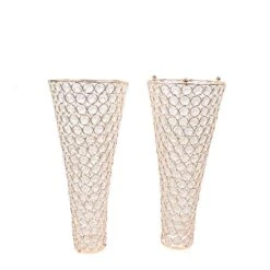 36" Metal With Crystal Beads Hurricane Flower Vase Centerpiece - Gold -Optimal Home Decoration 36 metal with crystal beads hurricane flower vase centerpiece gold chdlr 025 36 gold 30448221618239