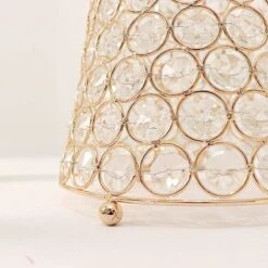 36" Metal With Crystal Beads Hurricane Flower Vase Centerpiece - Gold -Optimal Home Decoration 36 metal with crystal beads hurricane flower vase centerpiece gold chdlr 025 36 gold 30448221716543