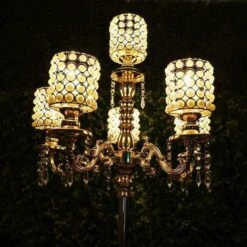 36" Or 56" Tall Candelabra Centerpiece Candle Holder With Pearl Beads - Gold -Optimal Home Decoration 36 or 56 tall candelabra centerpiece candle holder with pearl beads gold chdlr cand 018 gdprl 28253305438271