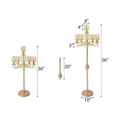 36" Or 56" Tall Candelabra Centerpiece Candle Holder With Pearl Beads - Gold -Optimal Home Decoration 36 or 56 tall candelabra centerpiece candle holder with pearl beads gold chdlr cand 018 gdprl 28500824784959 f30fe398 a178 4747 be9a 160494732ff2
