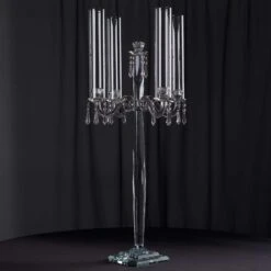 36" Tall 4 Arm Crystal Glass Candelabra Cylinder Taper Candle Holder - Clear 11 36" Tall 4 Arm Crystal Glass Candelabra Cylinder Taper Candle Holder - Clear -Optimal Home Decoration 36 tall 4 arm crystal glass candelabra cylinder taper candle holder clear chdlr glas 022 28506326237247