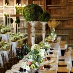 36" Tall Polystone Mirror Mosaic Pedestal Wedding Vase - Silver -Optimal Home Decoration 36 tall polystone mirror mosaic pedestal wedding vase silver prop mir08 28341902344255