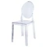 36" Tall Transparent Dining Chair With Oval Back - Clear