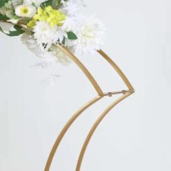 38" Curvy Metal Flower Arch Stand Wedding Table Centerpiece - Gold -Optimal Home Decoration 38 curvy metal flower arch stand wedding table centerpiece gold iron stnd14 38 gold 30414380040255