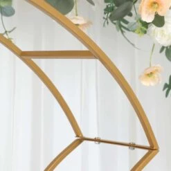 38" Curvy Metal Flower Arch Stand Wedding Table Centerpiece - Gold -Optimal Home Decoration 38 curvy metal flower arch stand wedding table centerpiece gold iron stnd14 38 gold 30414380073023