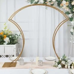 38" Curvy Metal Flower Arch Stand Wedding Table Centerpiece - Gold -Optimal Home Decoration 38 curvy metal flower arch stand wedding table centerpiece gold iron stnd14 38 gold 30414380138559