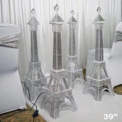39" Tall LED Lights Eiffel Tower Wedding Party Decorations -Optimal Home Decoration 39 tall led lights eiffel tower wedding party decorations prop eif004 silv 28496458776639