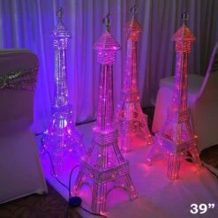 39" Tall LED Lights Eiffel Tower Wedding Party Decorations -Optimal Home Decoration 39 tall led lights eiffel tower wedding party decorations prop eif004 silv 28496459300927