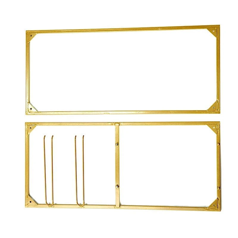 3 Feet Tall 2-Tier Rectangular Metal Bar Cart With Wooden Serving Trays - Gold 15 3 Feet Tall 2-Tier Rectangular Metal Bar Cart With Wooden Serving Trays - Gold - Image 13
