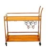 3 Feet Tall 2-Tier Rectangular Metal Bar Cart With Wooden Serving Trays - Gold 2 3 Feet Tall 2-Tier Rectangular Metal Bar Cart With Wooden Serving Trays - Gold -Optimal Home Decoration 3ft tall 2 tier rectangular metal bar cart with wooden serving trays gold furn cart 003 gold 29504900333631