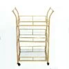 3 Feet Tall 3-Tier Rectangular Metal Bar Cart With Mirror Glass Serving Trays - Gold -Optimal Home Decoration 3ft tall 3 tier rectangular metal bar cart with mirror glass serving trays gold furn cart 002 gold 29503866208319