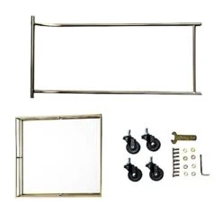 3 Feet Tall 3-Tier Rectangular Metal Bar Cart With Mirror Glass Serving Trays - Gold 19 3 Feet Tall 3-Tier Rectangular Metal Bar Cart With Mirror Glass Serving Trays - Gold -Optimal Home Decoration 3ft tall 3 tier rectangular metal bar cart with mirror glass serving trays gold furn cart 002 gold 29503866667071