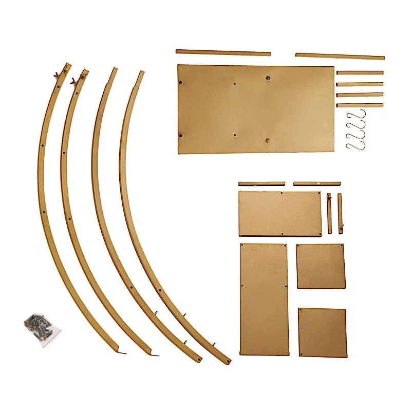 4.5 Ft Metal 4 Tier Half Moon Ladder Display Stand Plant Shelf Rack - Gold 5 4.5 Ft Metal 4 Tier Half Moon Ladder Display Stand Plant Shelf Rack - Gold - Image 3