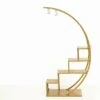 4.5 Ft Metal 4 Tier Half Moon Ladder Display Stand Plant Shelf Rack - Gold 2 4.5 Ft Metal 4 Tier Half Moon Ladder Display Stand Plant Shelf Rack - Gold -Optimal Home Decoration 4 5 ft metal 4 tier half moon ladder display stand plant shelf rack gold furn stnd 002 gold 30466741796927