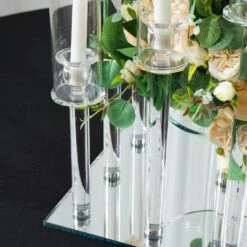 4.5 Ft Tall 12 Arm Crystal Glass Square Candelabra Taper Candle Holder - Clear 14 4.5 Ft Tall 12 Arm Crystal Glass Square Candelabra Taper Candle Holder - Clear -Optimal Home Decoration 4 5 ft tall 12 arm crystal glass square candelabra taper candle holder clear chdlr cand 030s 12 clr 30796909969471