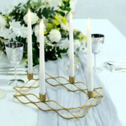 4 Arm Metal Rectangular Candelabra Taper Candle Holders - Gold 12 4 Arm Metal Rectangular Candelabra Taper Candle Holders - Gold -Optimal Home Decoration 4 arm metal rectangular candelabra taper candle holders gold iron cand tp002 l gold 29544697528383