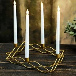 4 Arm Metal Rectangular Candelabra Taper Candle Holders - Gold 15 4 Arm Metal Rectangular Candelabra Taper Candle Holders - Gold -Optimal Home Decoration 4 arm metal rectangular candelabra taper candle holders gold iron cand tp002 l gold 29544697593919