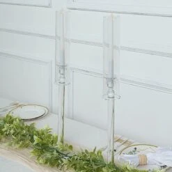 4 Crystal Hurricane Taper Candle Holders With Cylinder Glass Shades - Clear 13 4 Crystal Hurricane Taper Candle Holders With Cylinder Glass Shades - Clear -Optimal Home Decoration 4 crystal hurricane taper candle holders with cylinder glass shades clear chdlr glas 041 set clr 30578590810175