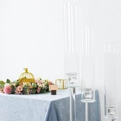 4 Ft Tall 9 Arm Crystal Glass Square Candelabra Taper Candle Holder - Clear 20 4 Ft Tall 9 Arm Crystal Glass Square Candelabra Taper Candle Holder - Clear -Optimal Home Decoration 4 ft tall 9 arm crystal glass square candelabra taper candle holder clear chdlr cand 030s 9 clr 30796899778623