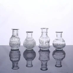 4 Glass Flower Vases Vintage Decorative Table Centerpieces - Clear 21 4 Glass Flower Vases Vintage Decorative Table Centerpieces - Clear -Optimal Home Decoration 4 glass antique vintage mini bud flower vases clear vase rnd 007 set clr 30802452709439