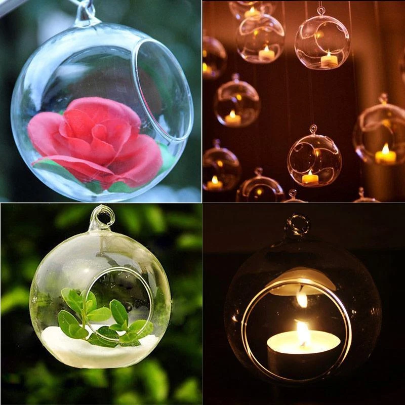 4 Glass Floating Terrariums Wedding Party Centerpieces - Globe 10 4 Glass Floating Terrariums Wedding Party Centerpieces - Globe - Image 8