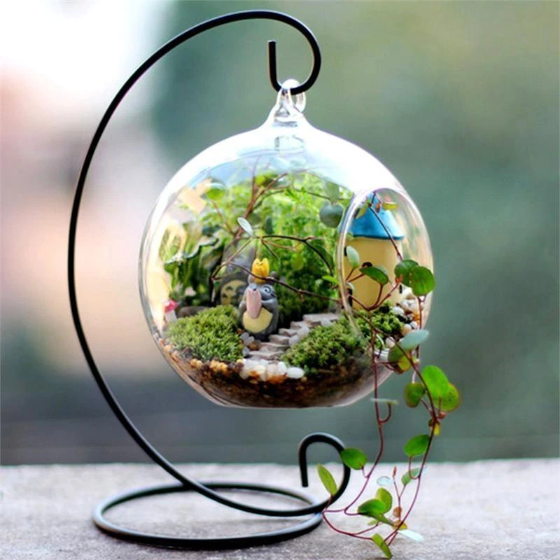 4 Glass Floating Terrariums Wedding Party Centerpieces - Globe 4 4 Glass Floating Terrariums Wedding Party Centerpieces - Globe - Image 2