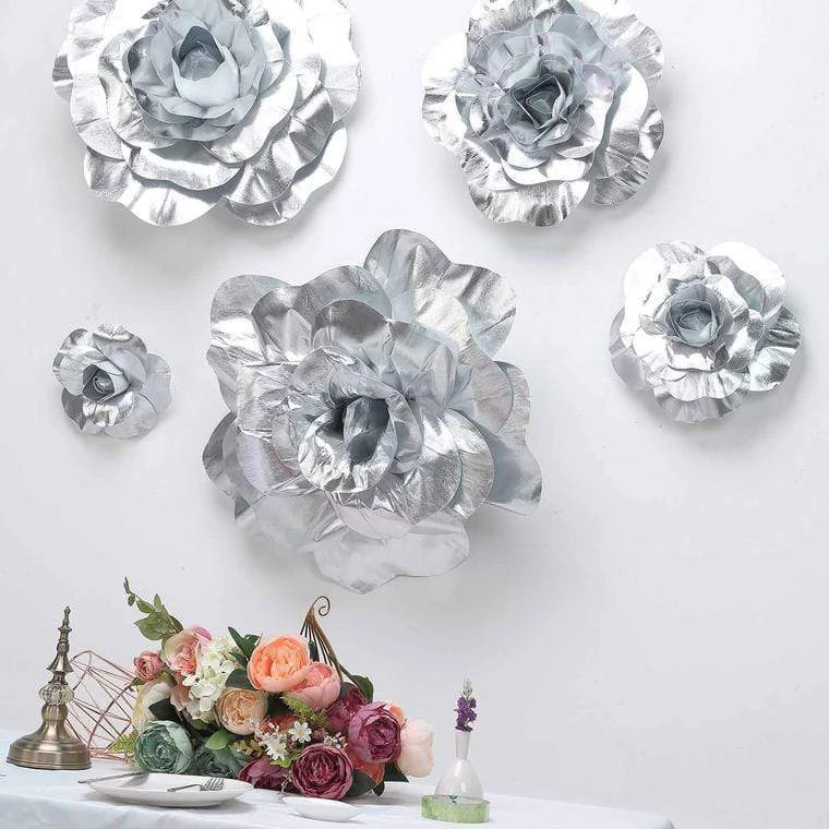 4 Pcs 12" Wide Artificial Large Roses Flowers For Wall Backdrop 8 4 Pcs 12" Wide Artificial Large Roses Flowers For Wall Backdrop - Image 6