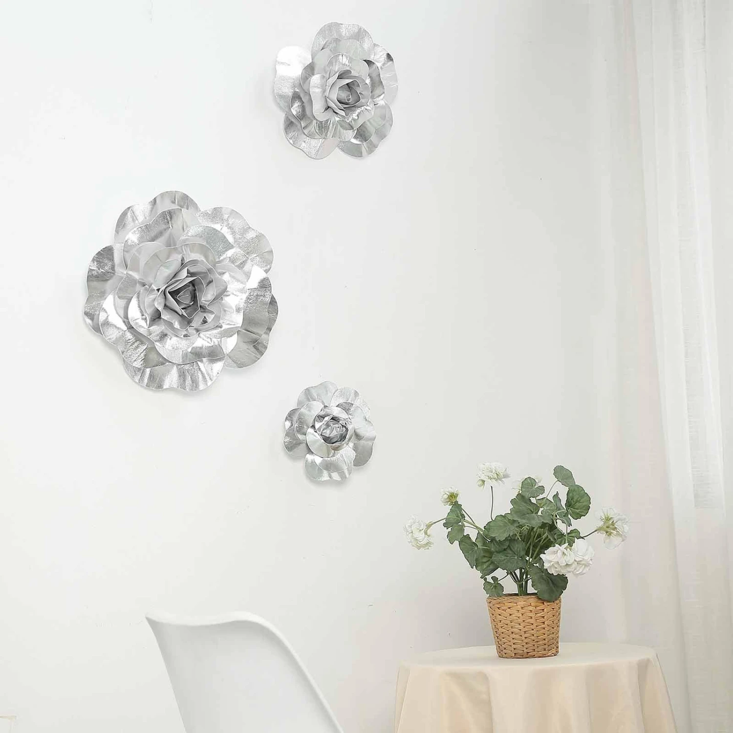 4 Pcs 12" Wide Artificial Large Roses Flowers For Wall Backdrop 11 4 Pcs 12" Wide Artificial Large Roses Flowers For Wall Backdrop - Image 9