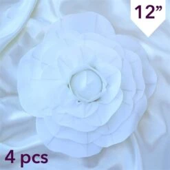 4 Pcs 12" Wide Artificial Large Roses Flowers For Wall Backdrop 35 4 Pcs 12" Wide Artificial Large Roses Flowers For Wall Backdrop -Optimal Home Decoration 4 pcs 12 wide artificial large roses flowers for wall backdrop foam flo001 12 wht 28996292411455