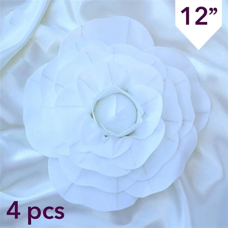 4 Pcs 12" Wide Artificial Large Roses Flowers For Wall Backdrop 16 4 Pcs 12" Wide Artificial Large Roses Flowers For Wall Backdrop - Image 14