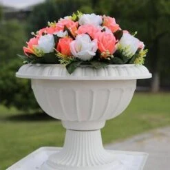 4 Pcs 12" Wide Decorative Roman Wedding Flower Pots - Off White 14 4 Pcs 12" Wide Decorative Roman Wedding Flower Pots - Off White -Optimal Home Decoration 4 pcs 12 wide decorative roman wedding flower pots off white prop roma 06 5171397689407
