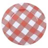4 Pcs 13" Round Checkered Metal Charger Plates -Optimal Home Decoration 4 pcs 13 round checkered metal charger plates chrg met0003 red 28995401908287