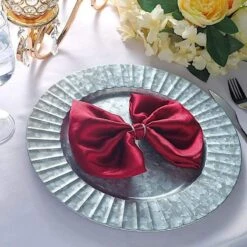 4 Pcs 13" Round With Ruffled Rim Galvanized Metal Charger Plates - Silver 16 4 Pcs 13" Round With Ruffled Rim Galvanized Metal Charger Plates - Silver -Optimal Home Decoration 4 pcs 13 round with ruffled rim galvanized metal charger plates silver chrg met0001 silv 11489328824383