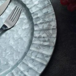 4 Pcs 13" Round With Ruffled Rim Galvanized Metal Charger Plates - Silver 13 4 Pcs 13" Round With Ruffled Rim Galvanized Metal Charger Plates - Silver -Optimal Home Decoration 4 pcs 13 round with ruffled rim galvanized metal charger plates silver chrg met0001 silv 11489330167871