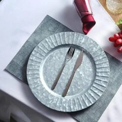 4 Pcs 13" Round With Ruffled Rim Galvanized Metal Charger Plates - Silver 14 4 Pcs 13" Round With Ruffled Rim Galvanized Metal Charger Plates - Silver -Optimal Home Decoration 4 pcs 13 round with ruffled rim galvanized metal charger plates silver chrg met0001 silv 11489332691007