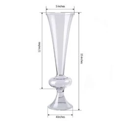 4 Pcs 15" Tall Trumpet Glass Wedding Vases - Clear -Optimal Home Decoration 4 pcs 15 tall trumpet glass wedding vases clear vase a20 28499809730623