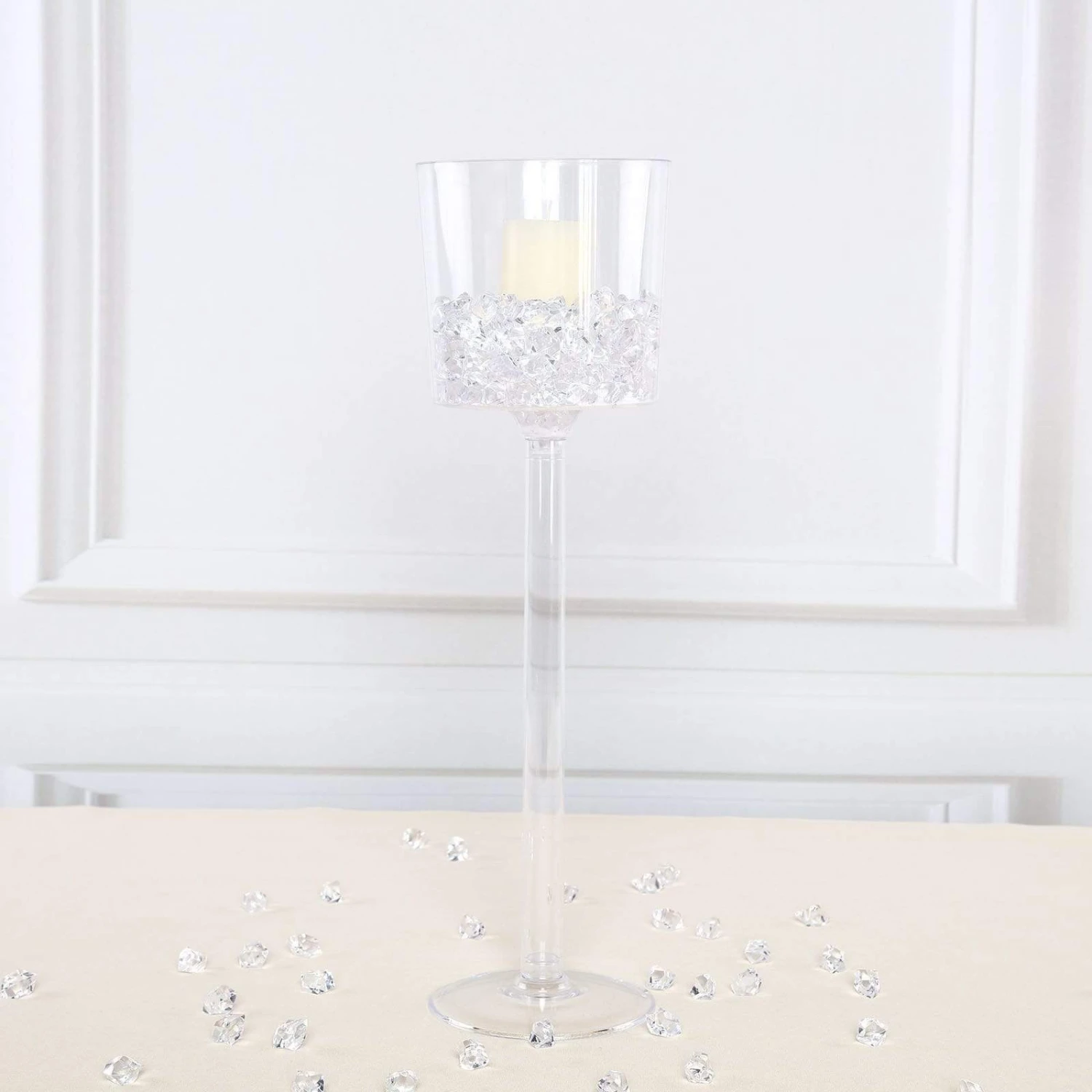 4 Pcs 18" Small Plastic Vases Cups Wedding Centerpieces - Clear 8 4 Pcs 18" Small Plastic Vases Cups Wedding Centerpieces - Clear - Image 6