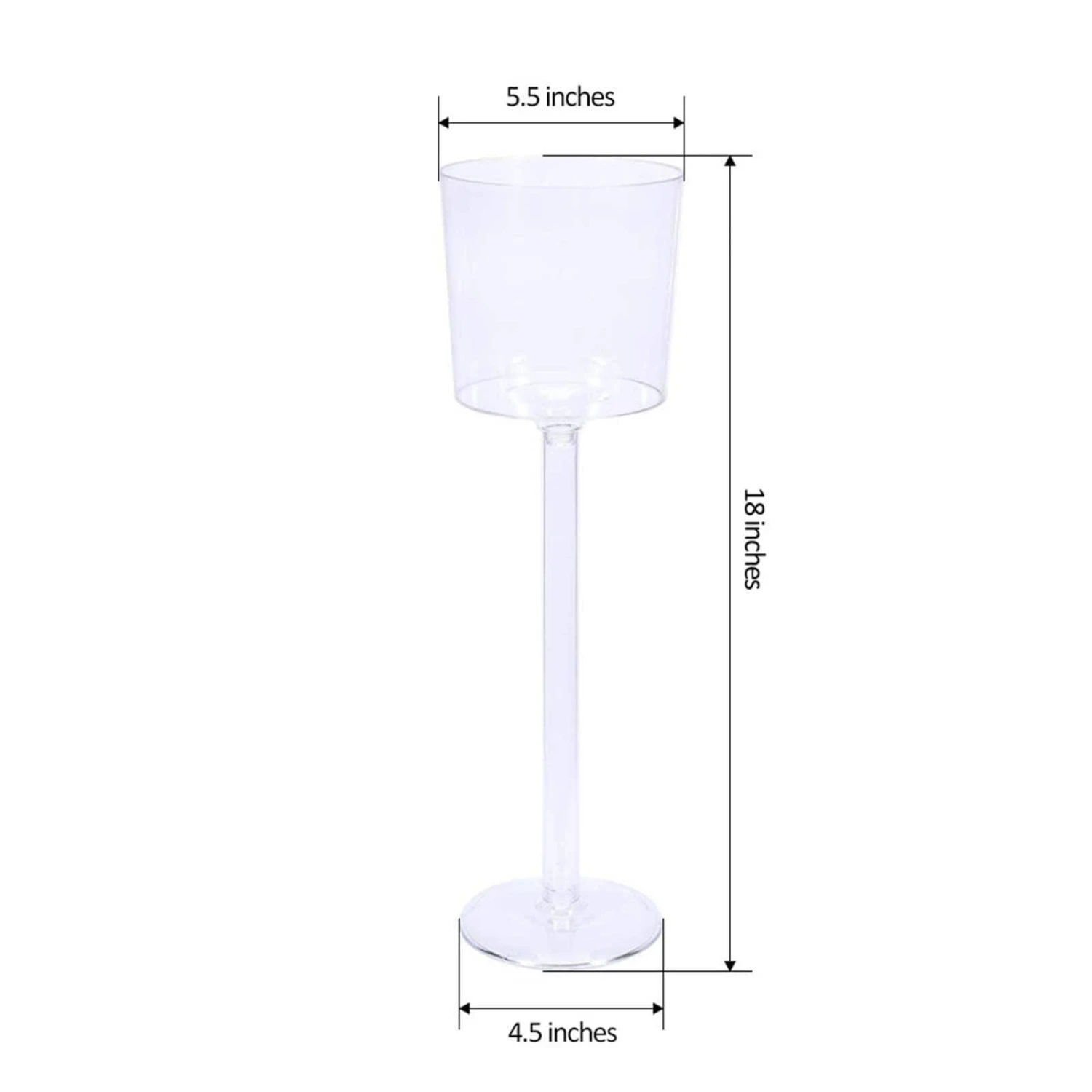 4 Pcs 18" Small Plastic Vases Cups Wedding Centerpieces - Clear 4 4 Pcs 18" Small Plastic Vases Cups Wedding Centerpieces - Clear - Image 2