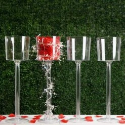 4 Pcs 18" Small Plastic Vases Cups Wedding Centerpieces - Clear