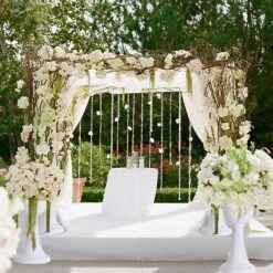 4 Pcs 22" Tall Decorative Italian Pedestal Flower Pots Vases - White -Optimal Home Decoration 4 pcs 22 tall decorative italian pedestal flower pots vases white prop roma 08 28329184100415