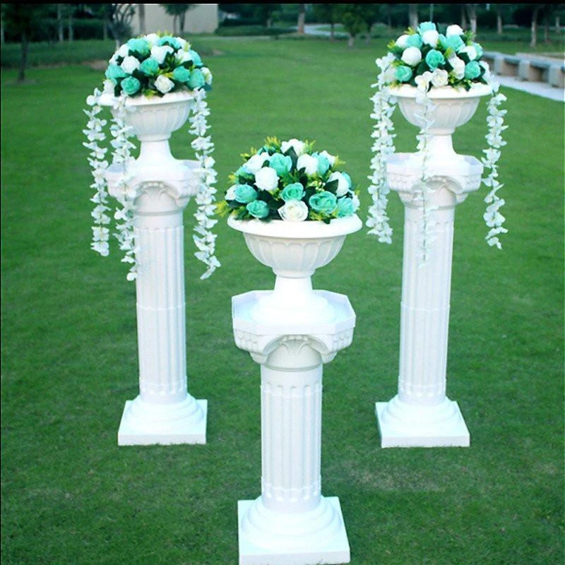 4 Pcs 34" Tall Adjustable Roman Decorative Columns Pedestal Stands - White 6 4 Pcs 34" Tall Adjustable Roman Decorative Columns Pedestal Stands - White - Image 4